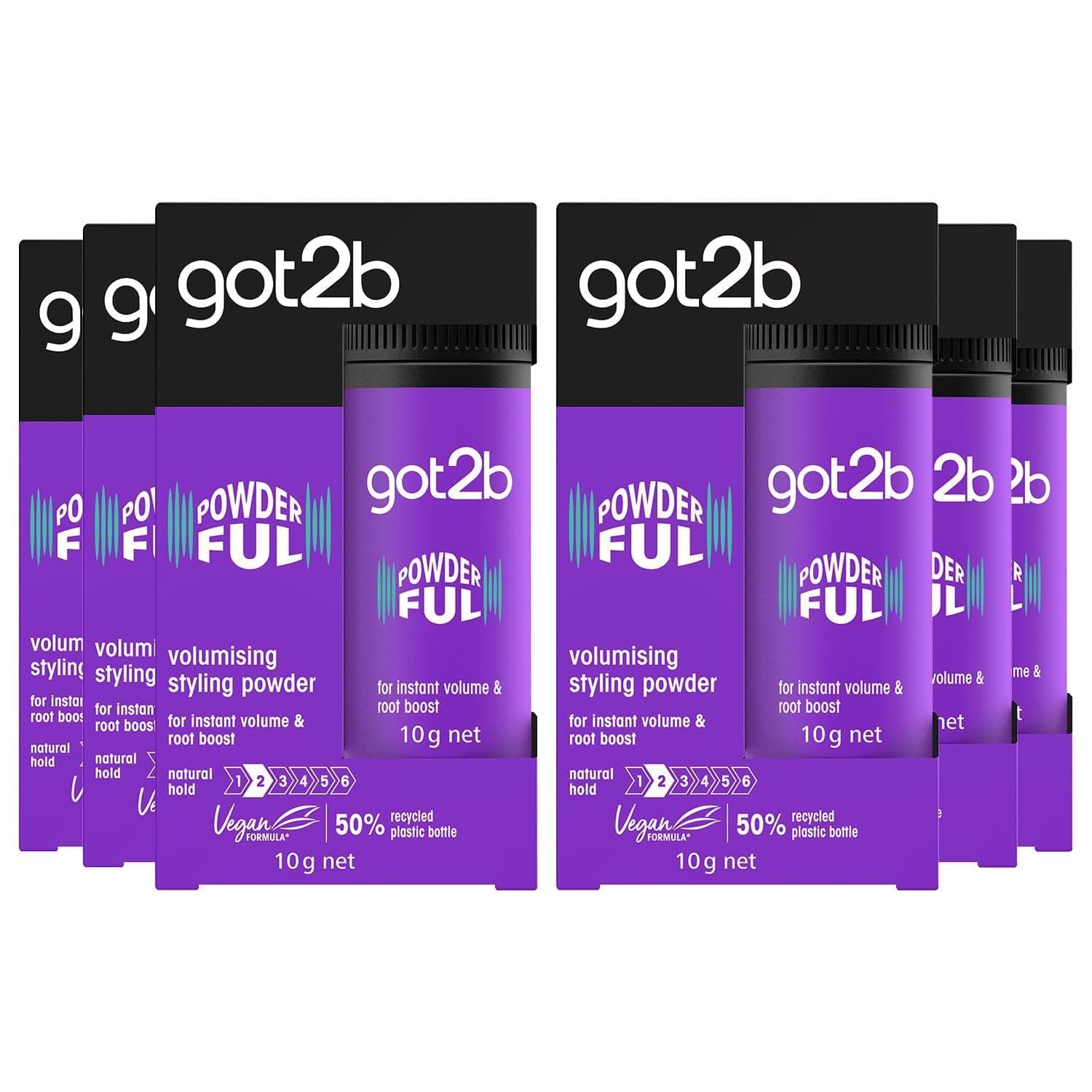 POWDERful Volumising Styling Powder 10 g, Natural Hold, Powder Hair Styling, Volumising Styling Hair Powder, Instant Volume from the Roots, Vegan Formula, Pack of 6