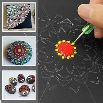 CH HAICHENG 34 PCS Mandala Dotting Kit Mandala Dotting Tools and Stencils for Painting Rocks, Nail Dotting and Art Drawing Supplies