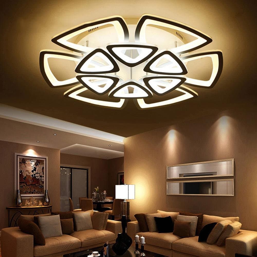 Homeny New Modern Ceiling Light Remote Control Light Control Living Room Bedroom Modern led Ceiling lamp [Energy Level A ++], Warm White - 10 Head [Energy Class A++]