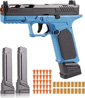 Toy Gun, Soft Bullet Pistol Toy, Toy Foam Blaster with 40 Soft Bullets, Shell Ejecting Toy Gun, Shooting Game Educational Toys for Boys & Girls Age 8+ (Blue)