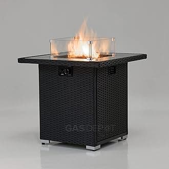 REALGLOW Coreglass Rattan Gas Fire Pit
