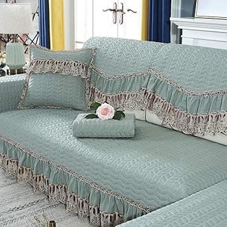 Sofa Slipcovers,Sofa Cushion Non-Slip Modern Home Sofa Cover Four Seasons Universal@Green_90*90Cm(1Pcs)