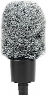 Pop Filter/Windscreen for Audio-Technica AT-2020 AT-2035 AT-2040 AT-2050 ATR2500 ATR2500X AT-4040 Microphones, Furry Mic Cover for Wind and Ambient Noise Reduction (Furry-BlackWhite)
