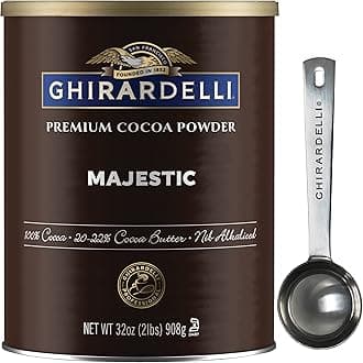 Majestic Premium Cocoa Powder, 32 Ounce Can with Ghirardelli Stamped Barista Spoon