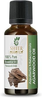 Agarwood (Oud) Oil (Aquilaria Malaccensis) 100% Natural Undiluted Frangrance Therapeutic Grade Essential Oil for Aromatherapy 0.33 fl. oz