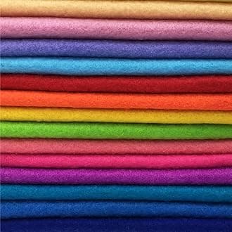 flic-flac 28pcs Thick 1.4mm Soft Felt Fabric Sheet Assorted Color Felt Pack DIY Craft Sewing Squares Nonwoven Patchwork (20 X 20 cm)