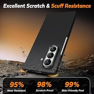 for Samsung Galaxy Z Fold 7 Case, 600D Carbon Fiber Fold 7 Case with Precision Full Camera Protection, Ultra-Slim Aramid Fiber Phone Cover with Nonslip Case-Less Touch Feeling（Matte Black）