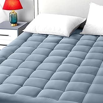 EASELANDKing Size Mattress Pad Pillow Top Mattress Cover Quilted Fitted Mattress Protector 8-21" Deep Pocket Cooling Mattress Topper (78x80 Inches, Dusty Blue)