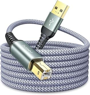 AINOPE USB Printer Cable 10FT/3Meter Premium Durable USB Printer Cord USB 2.0 Type A Male to B Male Scanner Cable High Speed Printer Cable for HP Canon Dell Epson Lexmark Xerox and More