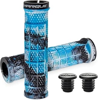 MARQUE Grapple Mountain Bike Handlebar Grips – Single Lock-On Ring MTB and BMX Bicycle Handle Bar with Non-Slip Grip