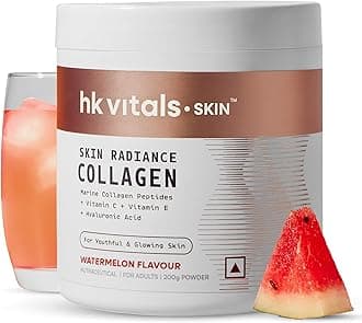 HealthKart HK Vitals Skin Radiance Collagen Powder, Marine Collagen (Watermelon,200 g), Collagen Supplements for Women & Men with Biotin, Vitamin C,E, Sodium Hyaluronate, for Healthy Skin,Hair & Nails