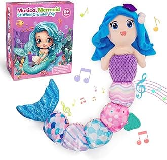 Mermaid Gifts for Girls 0-12 Months, Baby Toys 0 3 6 9 12 Months Soft Toys for Girls 0-6-12 Months Plush Toys for Babies 0-12 Months Stocking Fillers Present Sensory Toy for Babies