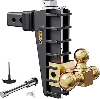 - LOCAME Adjustable Trailer Hitch, Tri-Ball(1-7/8'', 2'', 2-5/16''), Fits 2 Inch Receiver, 8 Inch Drop Hitch, 17000 LBS GTW, Heavy Duty Trailer Hitch for Truck, Gold, LC0081