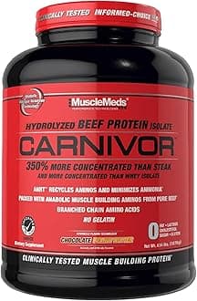 CARNIVOR Beef Protein Isolate Powder, Muscle Building, Recovery, Lactose Free, Sugar Free, Fat, Free, 23g Protein, Halal Certified, Chocolate Peanut Butter, 56 Servings