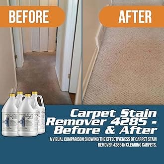 CarpetGeneral - Heavy Duty Carpet Stain Remover 4285 - Easy Clean & Professional Carpet Cleaner Products - Residential & Commercial Multi-Purpose Stain Pretreater & Precleaner -(Case of 4) 1 Gal Jugs