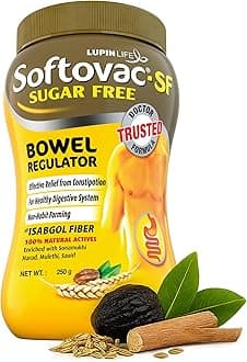 Softovac Isabgol Fiber Plus+ Formula 250g | Sugar free | Psyllium Husk + Natural Actives | Complete Relief from Constipation, Gentle on Stomach - Natural Bowel Regulator for Adults