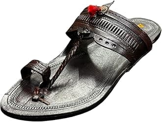 Red Gonda Block Brown Original Leather Premium Kolhapuri Chappal For Men