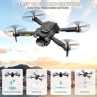 Drones With Camera for Adults 4K HD GPS Drone for Beginners Foldable Rc Quadcopter, 5G FPV Transmission With 60 Mins Flight Time, Brushless Motor, Auto Return