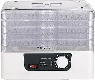 Electric Food Dehydrator with 5 Trays, 350W Food Dryer Fruit Drying Machine for Creating Fruits, Meat, Fish, Vegetables Beef Jerky Preserver, Adjustable Temperature 35-70℃