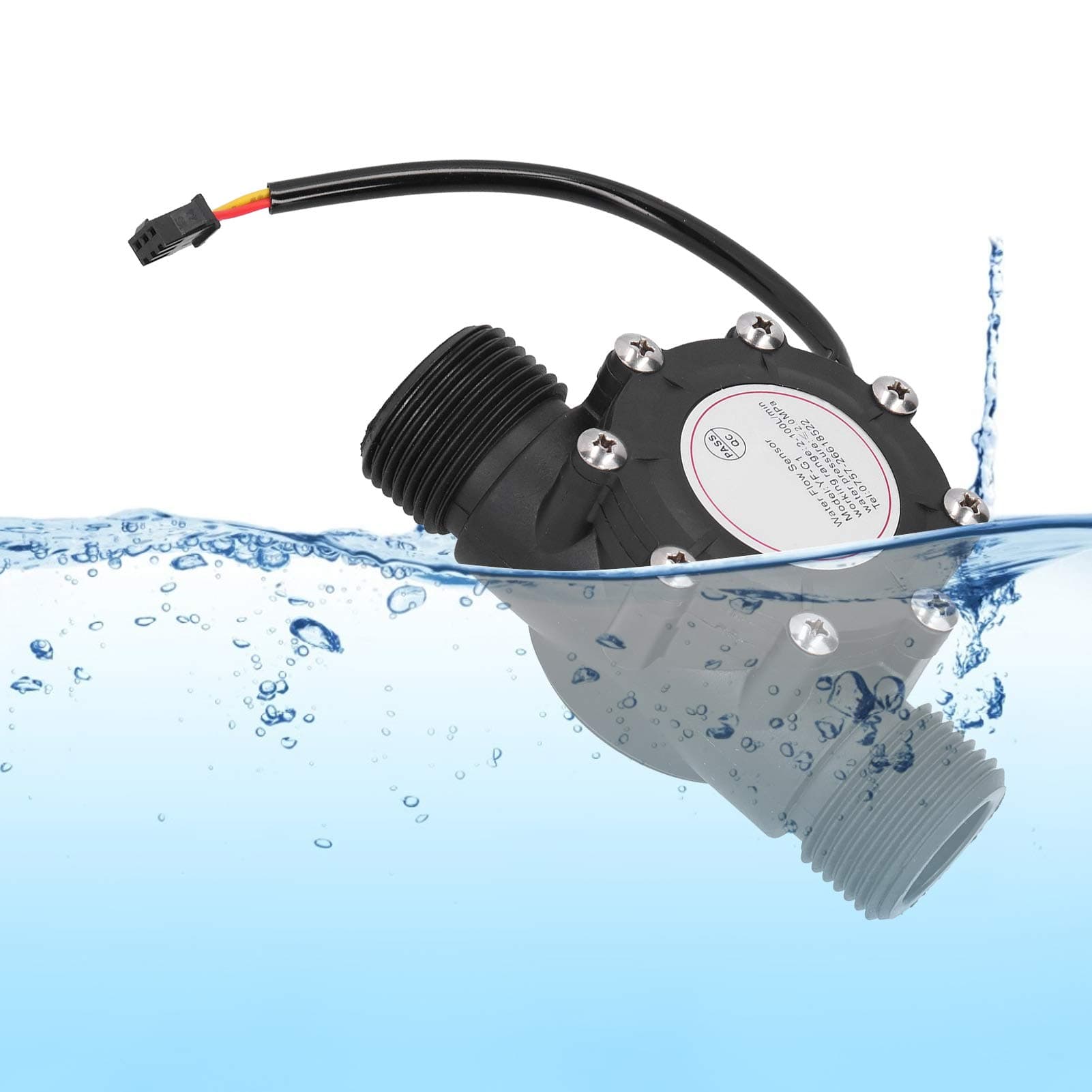 Flow Sensor, Flow Meter Counter Hall Flowmeter High Sensitivity Cold-Resistant Water Flowmeter for Central Air Conditioning for Swimming Pool Flow Meter