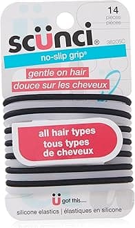 Scunci No-Slip Grip The Evolution Hair Ties, Black 14 ea