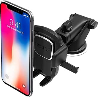 Easy One Touch Classic Car Phone Holder for Dashboard & Windscreen – Universal Mount with One-Touch Lock, Adjustable Arm, Strong Suction – Fits iPhone, Samsung & Smartphones
