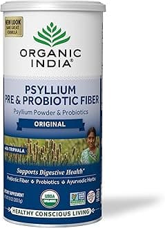 Psyllium Husk Powder - Pre & Probiotic Fiber Supplement, Whole Psyllium Husk Supplement, Unflavored Powder, Dietary Fiber, USDA Organic, Gluten Free - 10 Oz