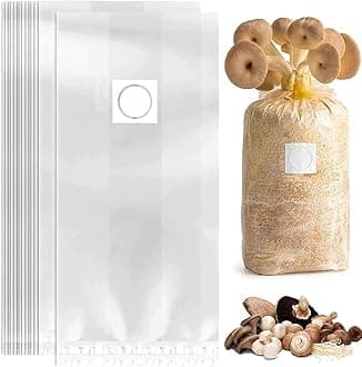 50 Pack, Mushroom Grow Bags, Heavy Duty 6 Mil Polypropylene Mushroom Substrate Bags, Large Size 8" X 5" X 20" for Mushroom Cultivation, Spawn Bags, and Sawdust Fruiting Blocks