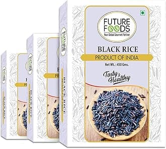 Future Foods Black Rice 450 gram (Pack of 3)|Protein Rich|Rich in Antioxidants|All Natural|Aromatic & Unpolished|Natural Detoxifier & Fiber Source|Prevents The Risk of Diabetes & Obesity