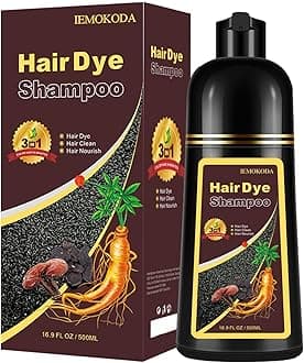 Silver Gray Hair Dye Shampoo 3 in 1, Long-lasting & Natural Hair Color Shampoo Lasting for 4 Weeks, Herbal Ingredients Natural Shampoo Hair Dye Effect in Minutes, Gifts for Men Women 500ml