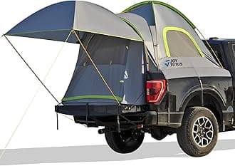 JOYTUTUS Pickup Truck Tent 6.5ft Bed Tent with Removable Awning, Waterproof PU2000mm Double Layer for 2 Person, Portable Truck Bed Tent - Green, Aluminum Pole