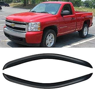 Window Visors Rain Guards for 2007-2013 Chevy Silverado/GMC Sierra 1500 Regular Cab, Window Vent Wind Deflectors Shades for 07-14 Silverado/Sierra 2500HD 3500HD Standard Cab