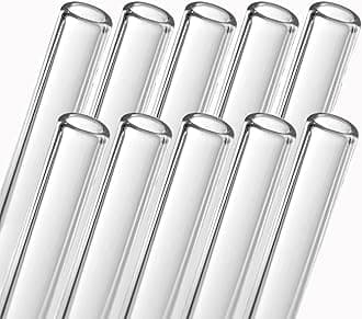 Glass Blowing Tubes, 10pcs 4inch Long Clear Transparent OD 12mm ID 9mm 1.5mm Wall Thickness Borocilicate Glass Tubes for Cut Art DIY