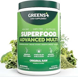 Greens+ Advanced Multi Raw Superfood | Essential Blend of Raw Foods, Superfruits and Sea Vegetables Powder | Vegan | Dietary Supplement | Non GMO, Soy Dairy & Gluten-Free | Size 9.4oz