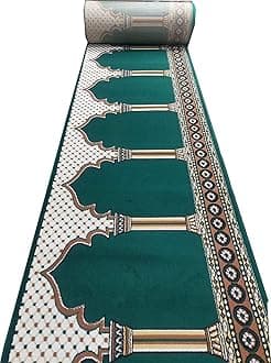 Carpet Mahal Washable Zanamaz Rolls for Prayer and Hall Size 4x45 feet Runner 0.5 inch Thickness, (Multi)