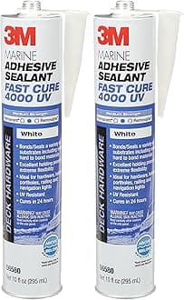 Marine Adhesive Sealant 4000 UV, PN06580, White, 295 mL Cartridge (Pack of 2)