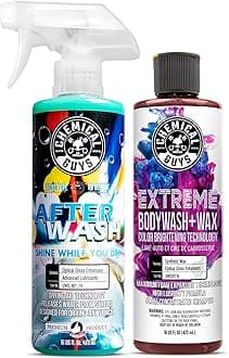 Chemical Guys CWS20716A Car Wash, Dry & Shine Bundle - Extreme Bodywash & Wax Foaming Car Wash Soap, 16 oz + After Wash Gloss Boosting Drying Aid (16 oz) (2 Items) Works on Cars, Trucks, SUVs