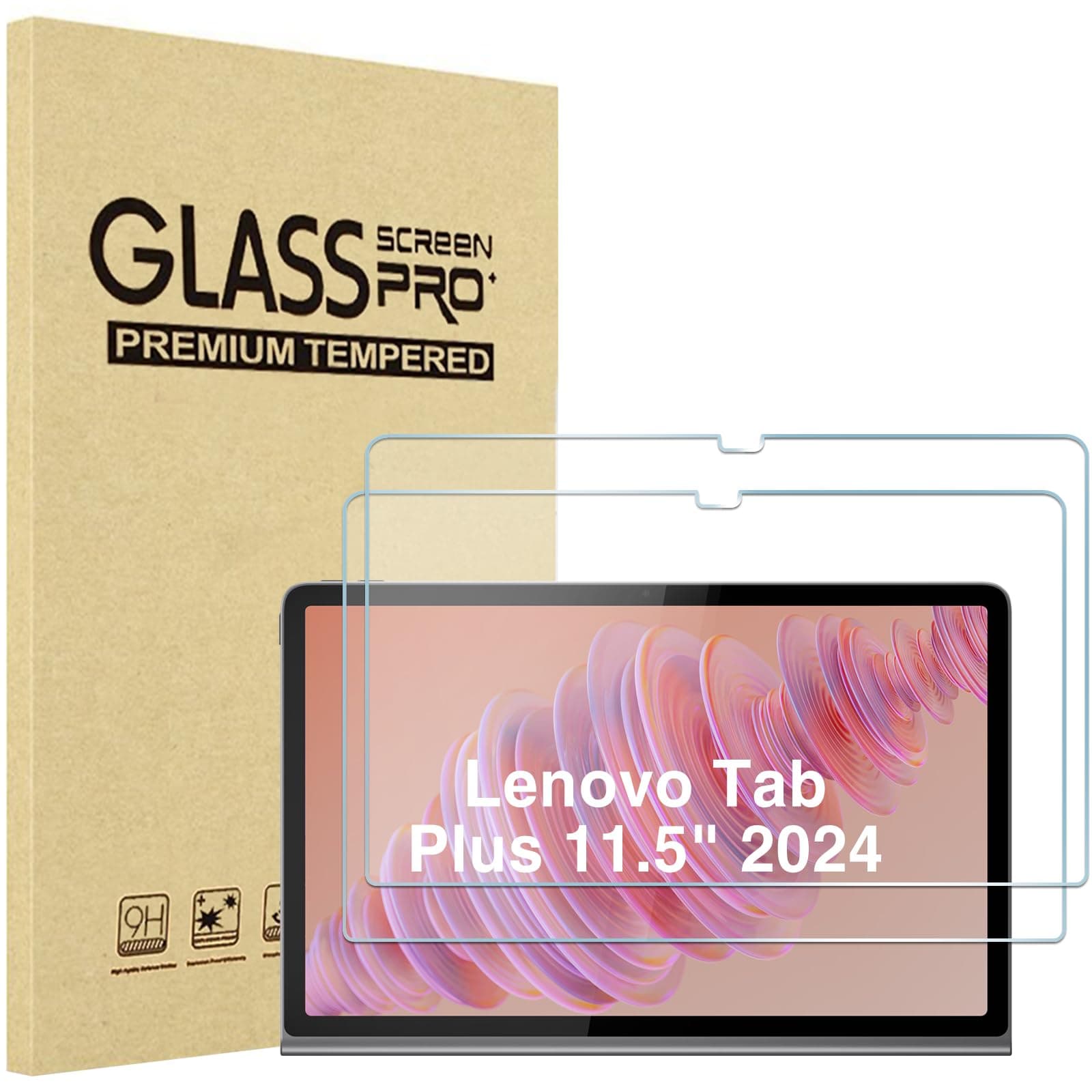 2 Pack Screen Protector for Lenovo Tab Plus 11.5 Inch 2024, Tempered Glass Film Guard for Lenovo 11.5" Tab Plus 2024 Release