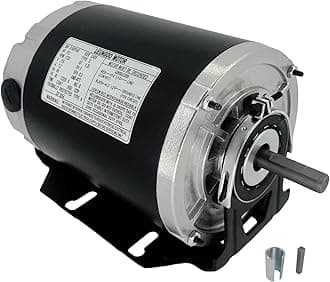 GF2054 Blower Motor 1/2 HP 115 Volt 60Hz 1725RPM 48 Frame Compatible with AO Smith, Packard 45012, Emerson 8200, GE BF-4708, Universal 811, BALDOR RSP3451A, Dayton 4UE85, Belt Drive ODP Leungoo