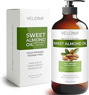 Sweet Almond Oil - 16 Fl Oz in Glass Bottle | 100% Pure and Natural Carrier Oil |Cold Pressed | Skin, Hair, Body & Face Moisturizing | Use Today - Enjoy Results…