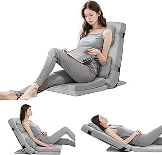 TOPSKY Adjustable Bed Wedge Pillow with Backrest, 6 Reclining Positions and Memory Foam, Wide Seat for Post Surgery, Reading, Sitting and Sleeping for Bed and Sofa (Grey, 21.65" Wide)