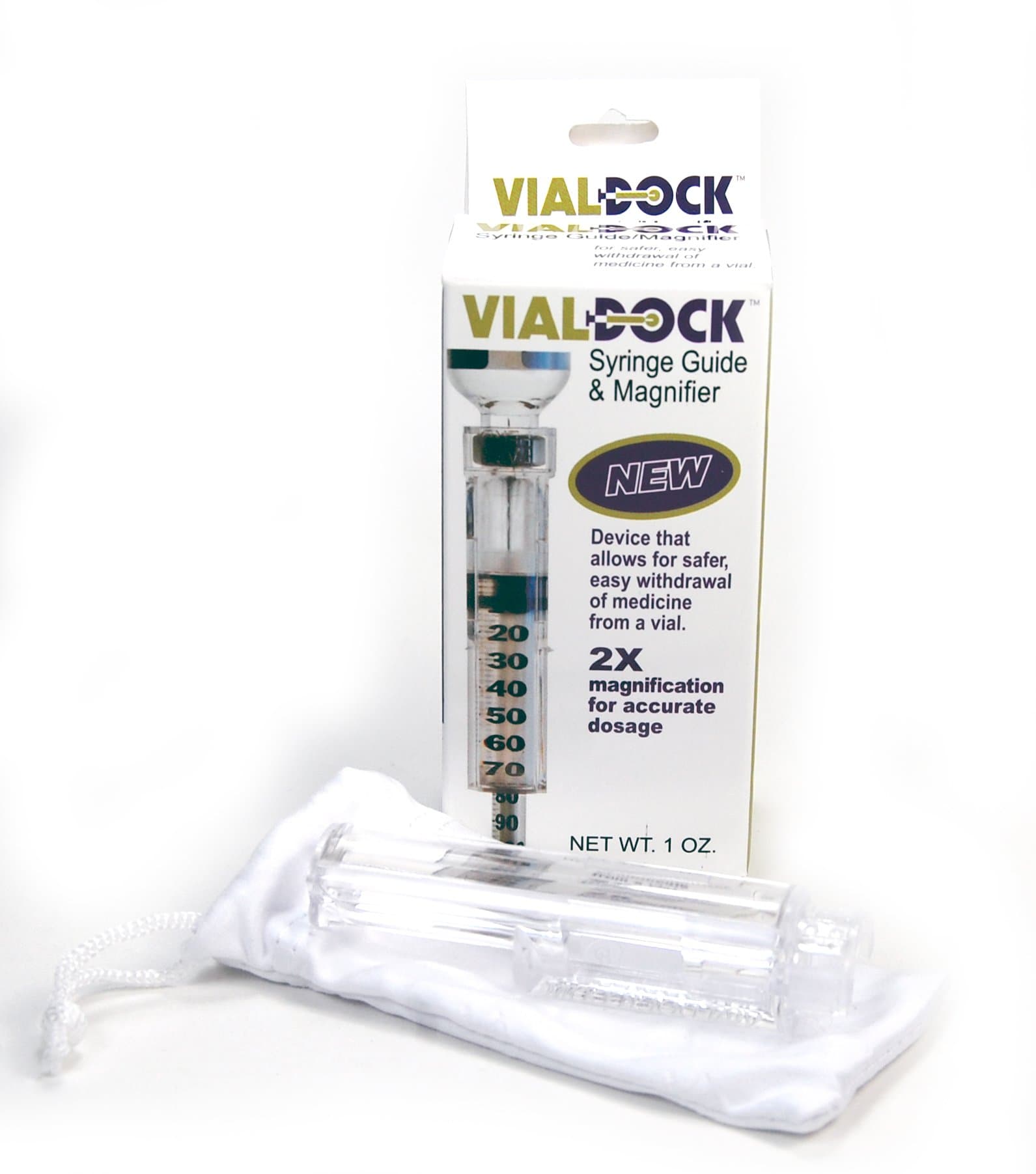 Syringe Magnifier and Guide with Storage Bag