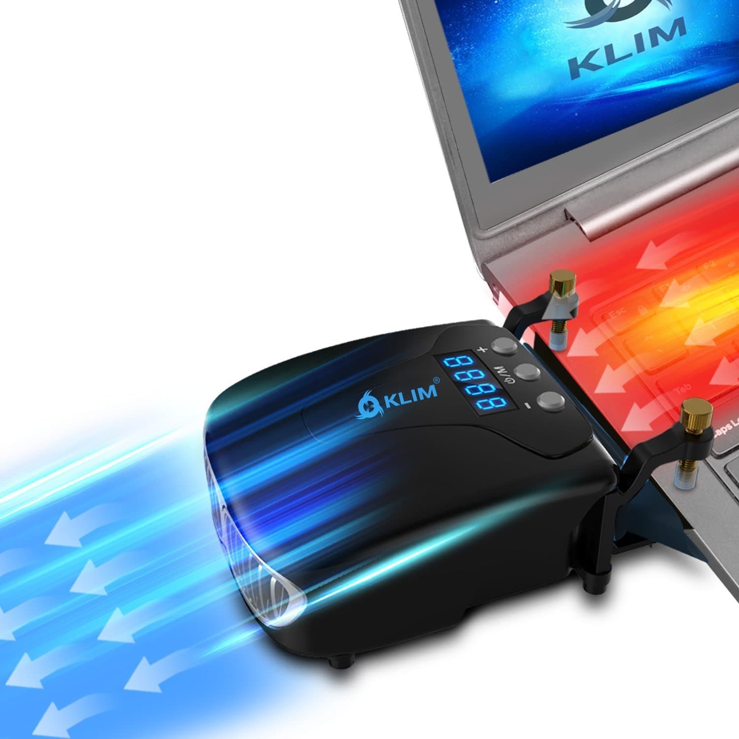 KLIM™ Tornado V2 - New 2019 Version - Laptop Cooler - INNOVATIVE - Fast Cooling - USB Heat Sink for Laptops - Small + Light Weight + Powerful+ Effective against Overheating - Black
