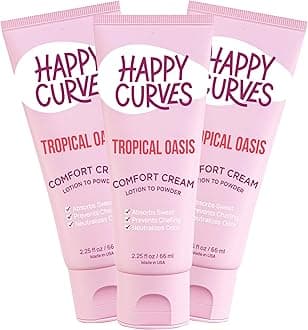 Lotion to Powder Deodorant for Women: Aluminum-Free Cream for Private Parts, Under Breast, & Body - Anti Chafing Cream 2.25 oz. (3 Pack, Tropical Oasis)