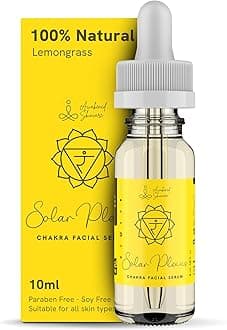 Solar Plexus Chakra Facial Serum Essential Oil Blend, Natural & Organic Moisturizing Serum for Face with Sunflower, Argan, Apricot, Lemongrass Oils for Spiritual Journey, Peace, Deeper Connection