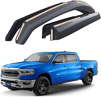 Goodyear Shatterproof in-Channel Window Deflectors for Trucks Dodge RAM 1500 2019-2024 Crew Cab, Rain Guards, Window Visors for Cars, Vent Deflector, Truck Accessories, 4 pcs- GY003413LP