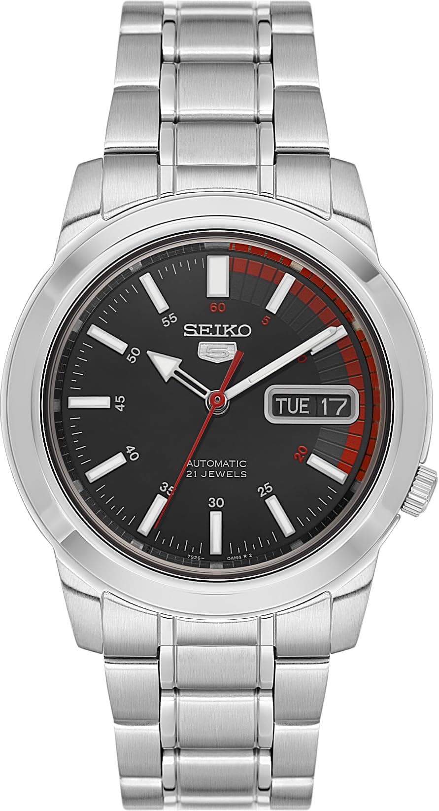 Automatic Watch for Men 5-7S Collection - with Day/Date Calendar, Luminous Hands, Stainless Steel Case & Bracelet