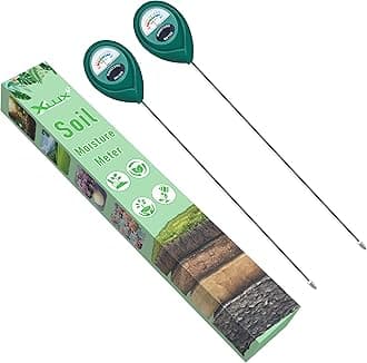 Long Probe Deep Use Soil Moisture Meter Sensor, Water Monitor Indicator, Hygrometer for Outdoor Indoor Large Pot Plants, Flower, Gardening, Farming, 2 Pack