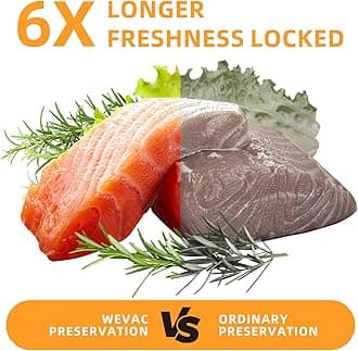 Wevac Vacuum Sealer Bags 6x50 Rolls 2 pack for Food Saver, Seal a Meal, Weston. Commercial Grade, BPA Free, Heavy Duty, Great for vac storage, Meal Prep or Sous Vide