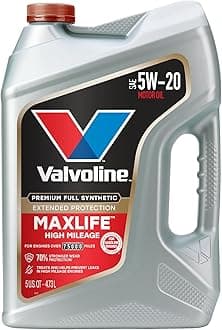 Valvoline Extended Protection High Mileage with Ultra MaxLife Technology 5W-20 Full Synthetic Motor Oil 5 QT